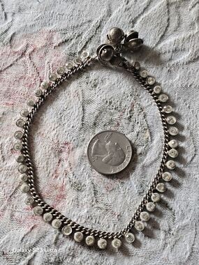Anklet With White Rhinestonez,
